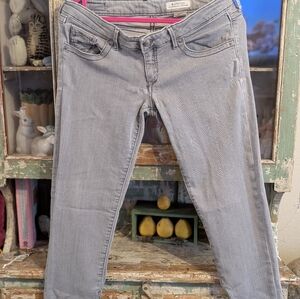 Women's Gray Jeans With Cute Zippered Leg Bottoms